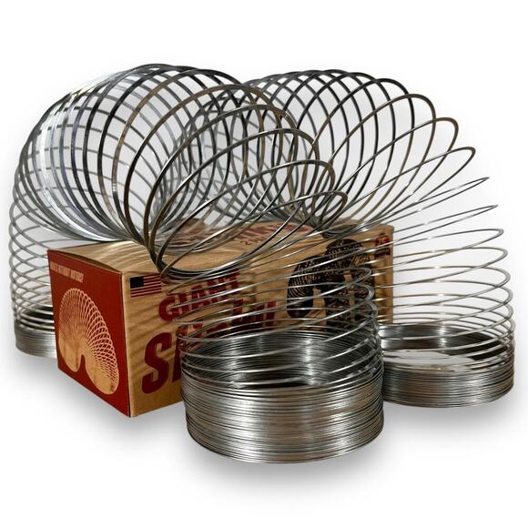 Slinky 75th Anniversary Giant Metal Walking Toy Set of 2 Open Box Classic - Picture 1 of 7